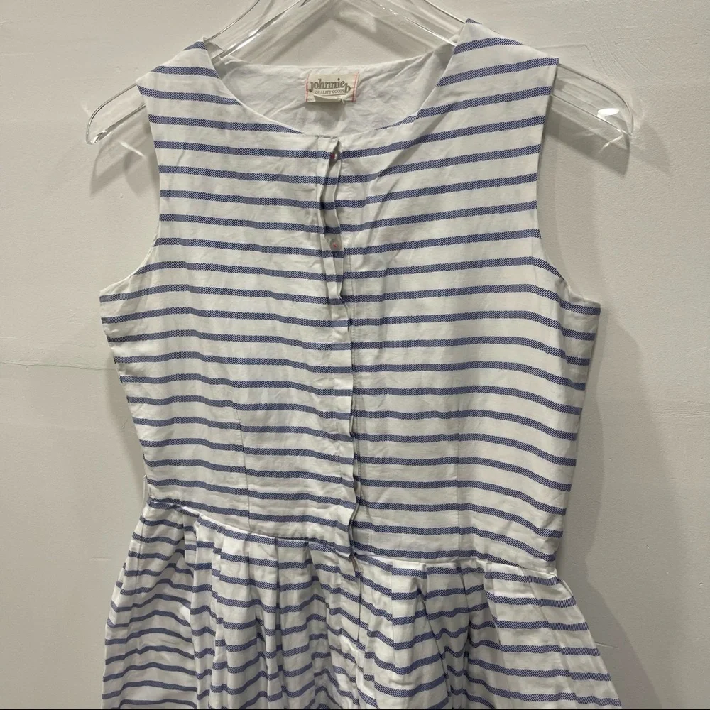 Mini Boden Johnnie B Stripe Floral Trim Cotton Sleeveless Dress Size 15-16y